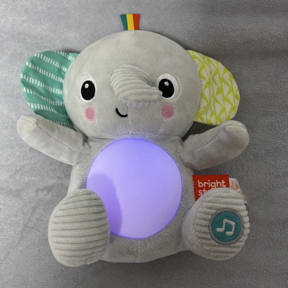 2/$15 ⭐️Hug A Bye Baby Elephant Bright Stars 0+ musical light up soft baby toy - Picture 3 of 5